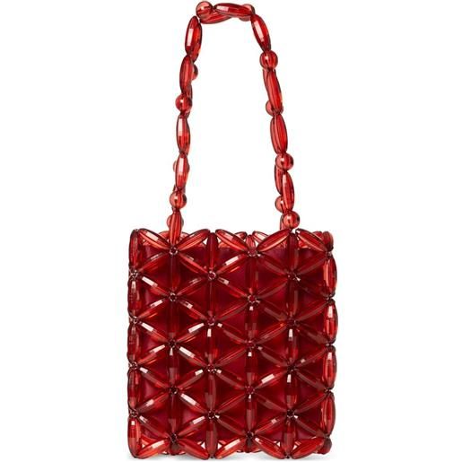 0711 borsa tote maia con perline - rosso
