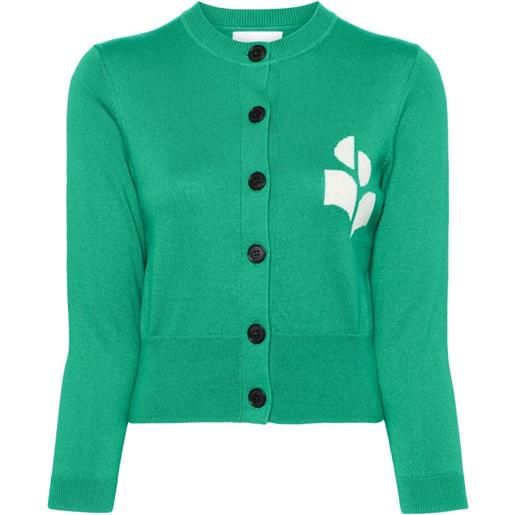 MARANT ÉTOILE cardigan con logo newton - verde