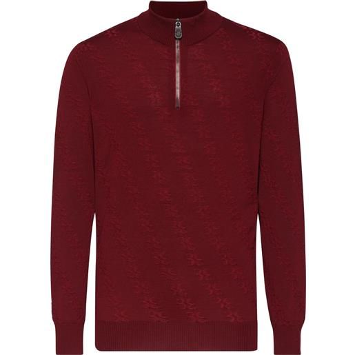 Billionaire maglione con monogramma jacquard - rosso