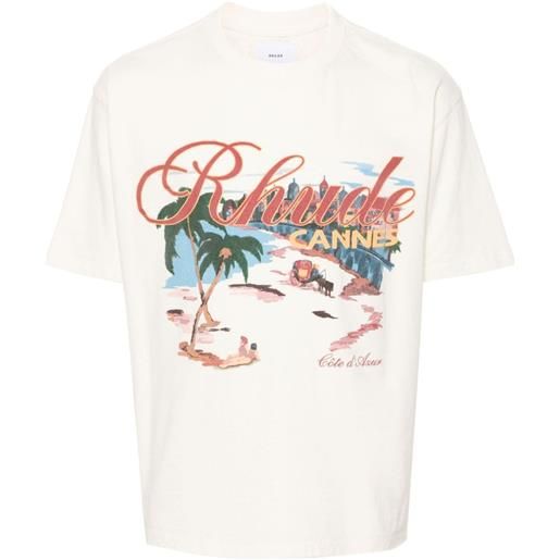 RHUDE t-shirt cannes beach - bianco