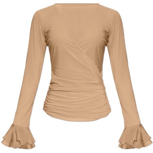 Blumarine top con ruches - oro