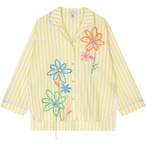 Mira Mikati camicia con ricamo a fiori - giallo