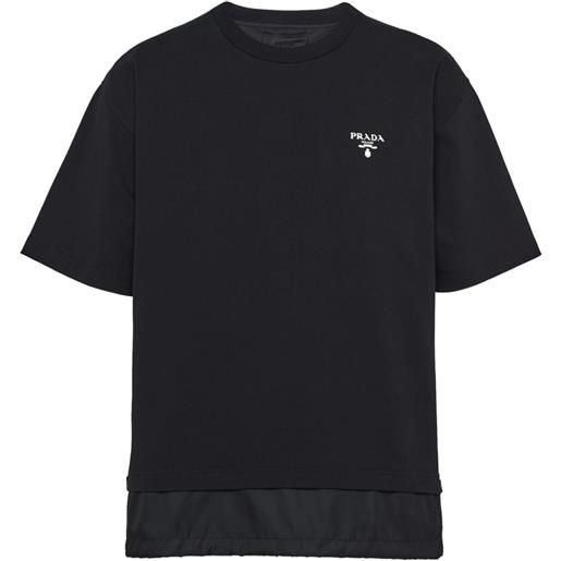 Prada t-shirt con dettagli a strati - nero