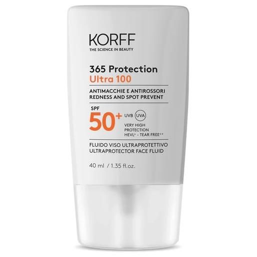Korff 365 protection ultra 100 spf 50+ fluido viso ultraprotettivo antimacchie e antirossori 40ml
