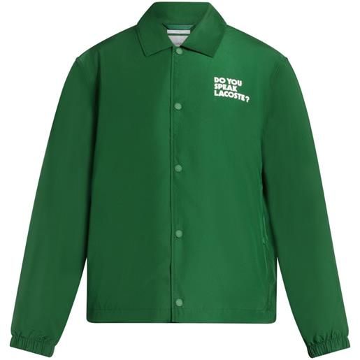 Lacoste giacca con stampa coach - verde