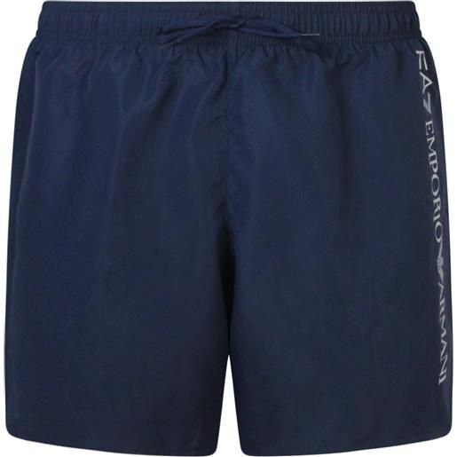 EA7 shorts mare blu con logo per uomo