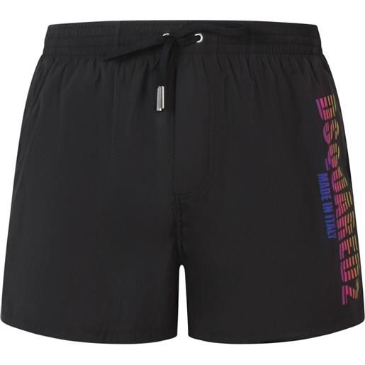 DSQUARED2 shorts mare nero con logo per uomo