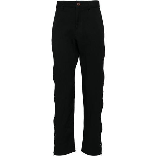 Black Comme Des Garçons pantaloni affusolati con zip - nero