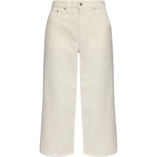 Kenzo jeans sumire crop a vita alta - bianco