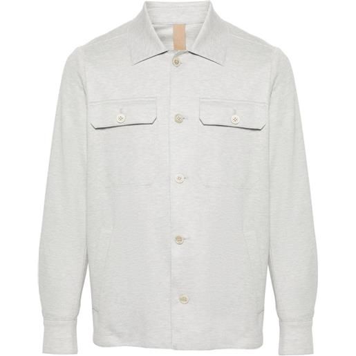 Eleventy giacca-camicia con effetto mélange - grigio