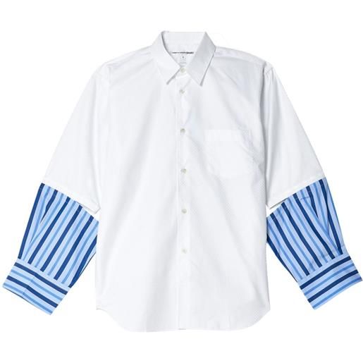 Comme Des Garçons Shirt camicia a righe con design a inserti - bianco