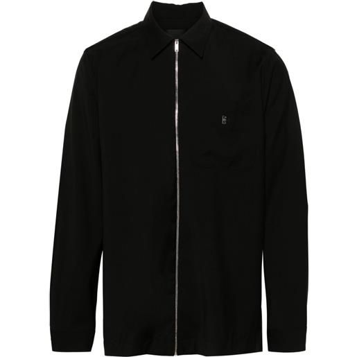 Givenchy camicia con placca 4g - nero