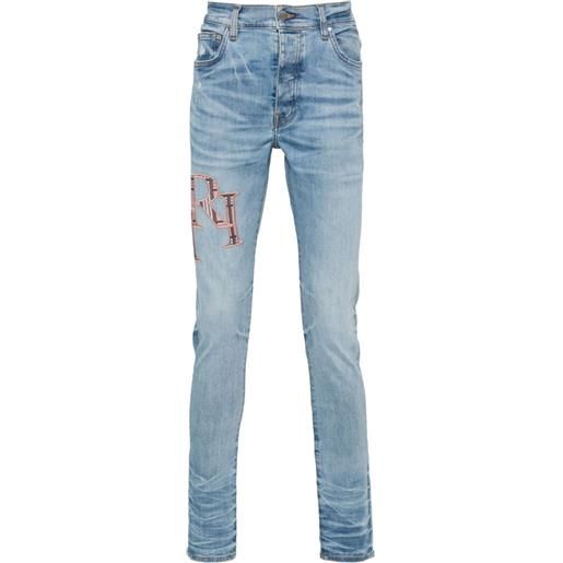 AMIRI jeans skinny con ricamo - blu