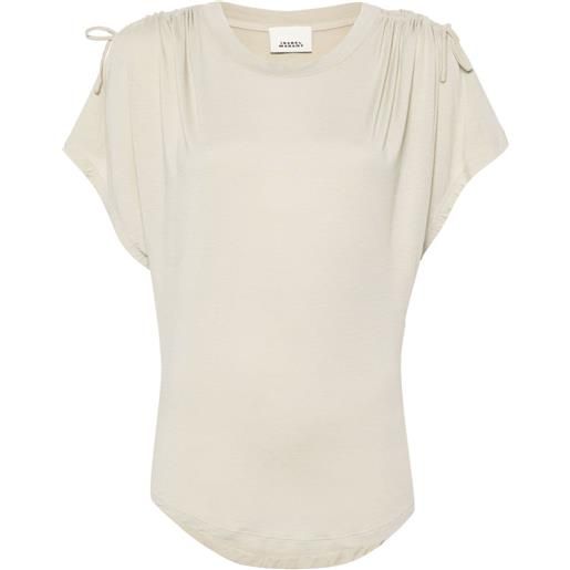 ISABEL MARANT t-shirt zola con coulisse - toni neutri