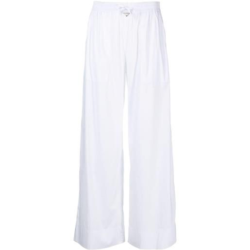 Emporio Armani pantaloni dritti con coulisse - bianco