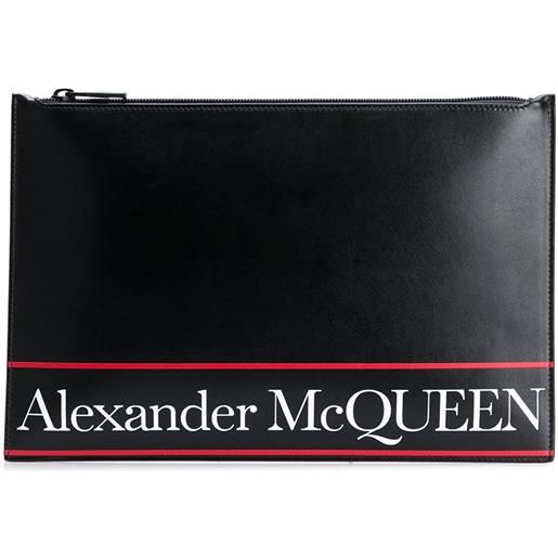 Alexander McQueen clutch con stampa - nero