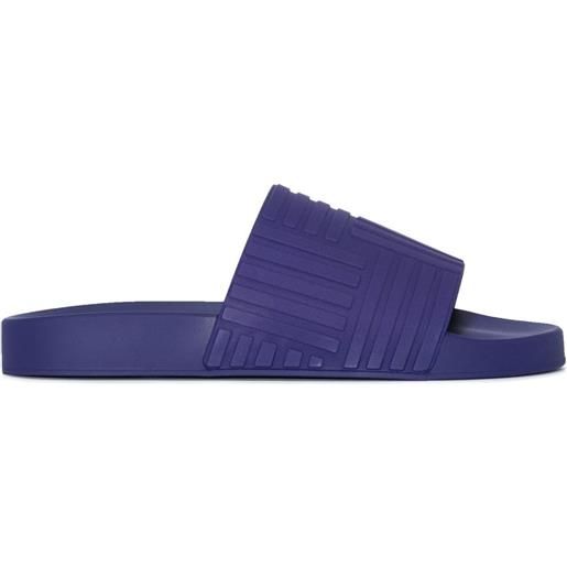Bottega Veneta sandali slides intrecciato goffrate - blu