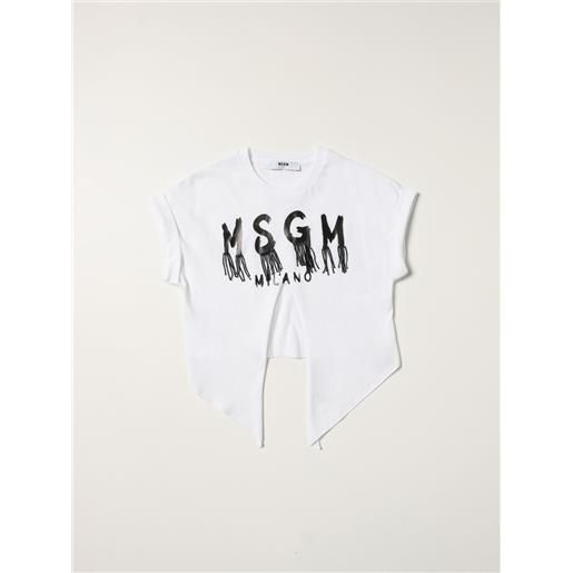 Msgm Kids t-shirt msgm con logo di frange