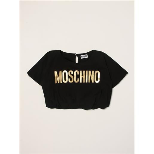 Moschino Kid t-shirt cropped Moschino Kid con logo