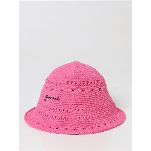 Ganni cappello Ganni in crochet di cotone organico con logo