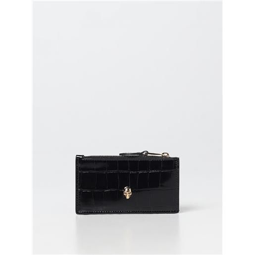 Alexander Mcqueen portacarte di credito alexander mc. Queen in pelle stampa cocco