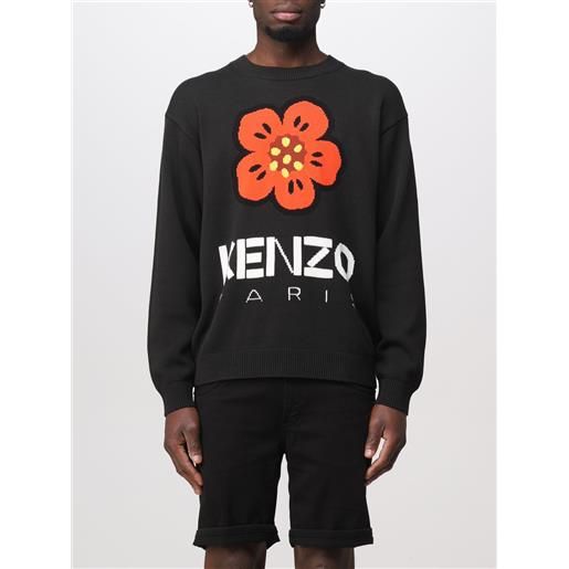 Kenzo pullover boke flower Kenzo con maxi logo intarsiato