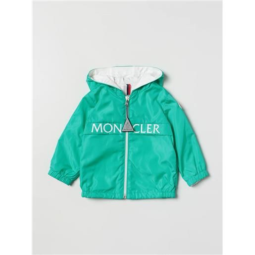 Moncler giacca di nylon con zip Moncler con big logo
