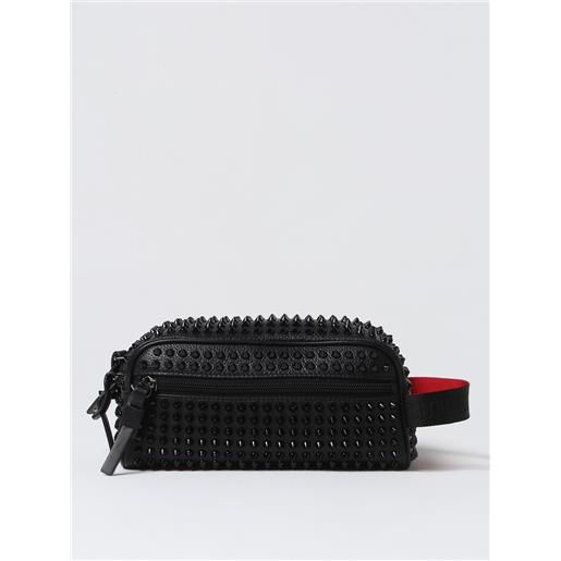 Christian Louboutin beauty case blaster Christian Louboutin in pelle a grana con spikes all over