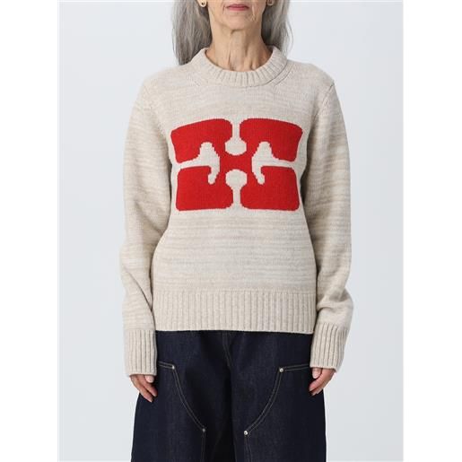 Ganni maglione Ganni in lana con logo intarsiato