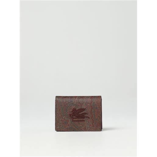 Etro portafoglio Etro in cotone spalmato con Etro cube ricamato