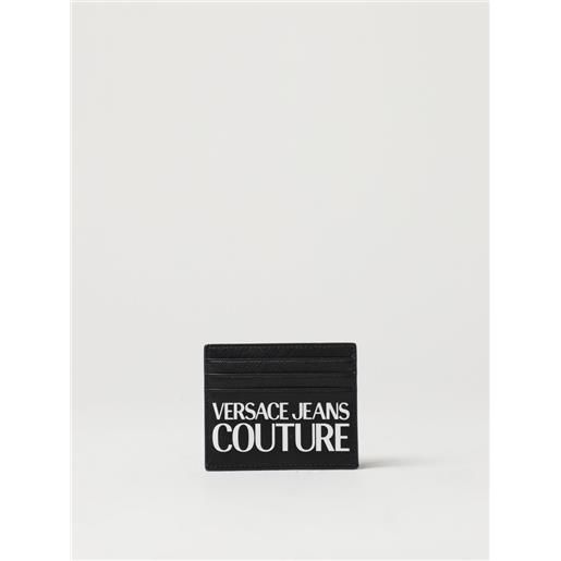 Versace Jeans Couture portacarte di credito Versace Jeans Couture in pelle saffiano con logo