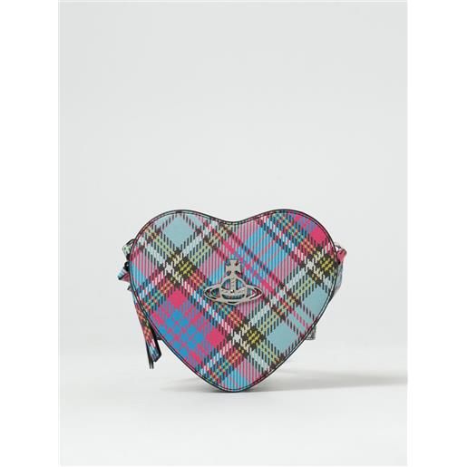Vivienne Westwood borsa louise heart Vivienne Westwood in pelle saffiano vegana con check all over