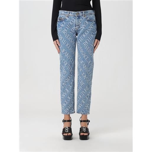 Versace Jeans Couture jeans melissa Versace Jeans Couture in denim con logo jacquard all over