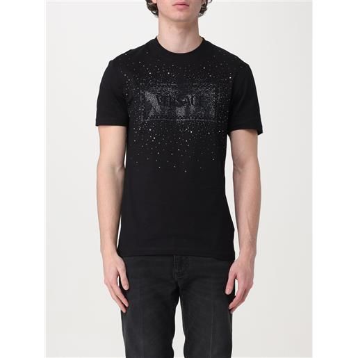 Versace t-shirt Versace in cotone con logo in strass