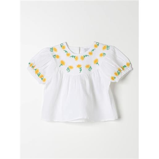 Stella Mccartney Kids top Stella Mccartney Kids in lino e cotone con fiori ricamati