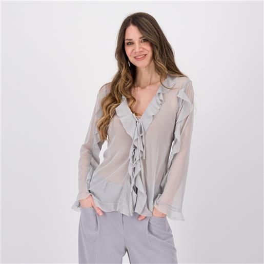 Caterina Lancini cardigan in tulle con rouches