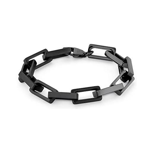 Liebeskind berlin bracciale lj-1147-b-21 ip nero, 21 cm, acciaio inossidabile, senza gemme