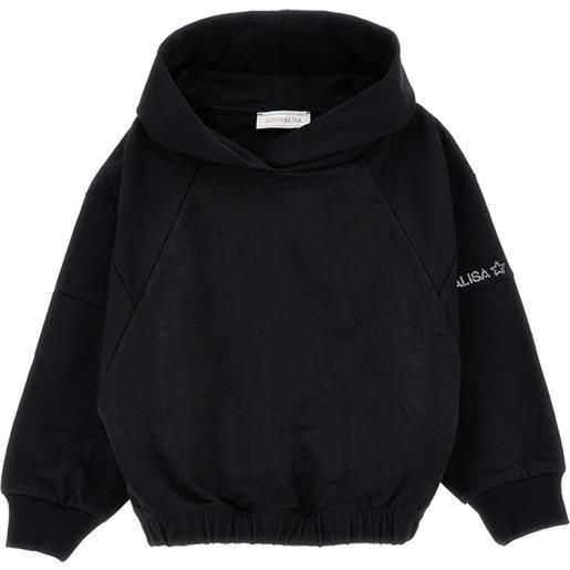 Monnalisa felpa cotone hoodie con borchiette