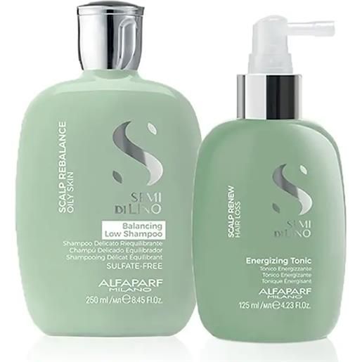 ALFAPARF MILANO alfaparf kit semi di lino balancing low shampoo 250ml + energizing tonic 125ml