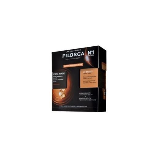 Filorga Laboratoires filorga routine prevenzione rughe hydra-aox siero + uv bronze crema viso spf50+