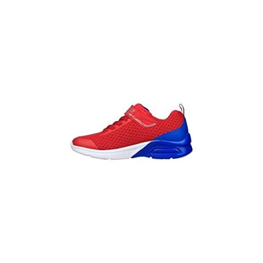 Skechers microspec max gorvix, scarpe da ginnastica bambini e ragazzi, tessuto rosso blu argento trim, 36 eu