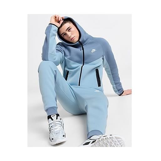 Nike felpa con cappuccio fleece tech, light armoury blue/ashen slate/white