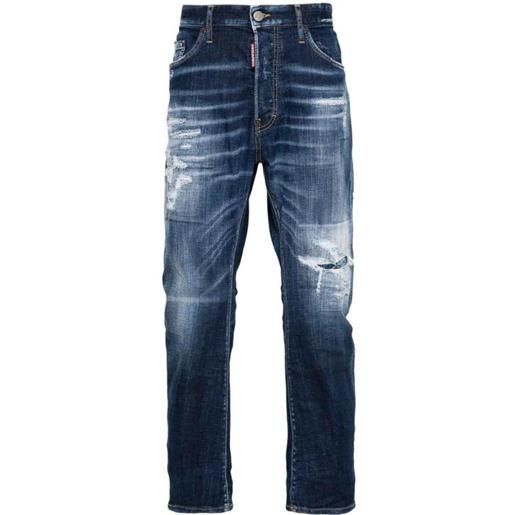 Dsquared2 jeans in denim lavato effetto invecchiato