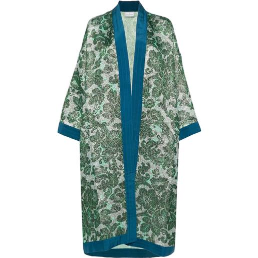 Pierre Louis Mascia printed kimono with contrast hems