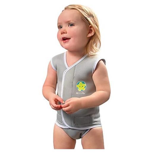 Bblüv wräp-traje de baño neopreno 2 en 1: mantiene temperatura corporal + protección solar spf 50, costume a slip unisex bambino, verde acqua, 3-6