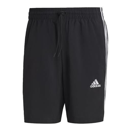 adidas aeroready essentials chelsea 3-stripes shorts pantaloncini, black/white, xs uomo