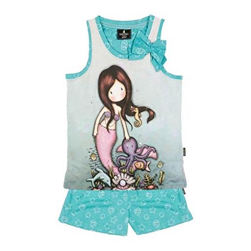 SANTORO - pigiama spalla larga in cotone estivo da bambina/ragazza art. 54462 (6 anni)