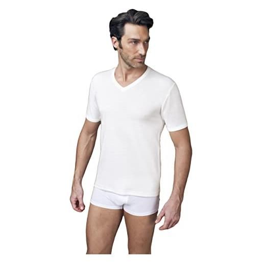 NOTTINGHAM 3 t-shirt scollo a v uomo NOTTINGHAM art tv18 colore bianco misura a scelta (3, bianco)