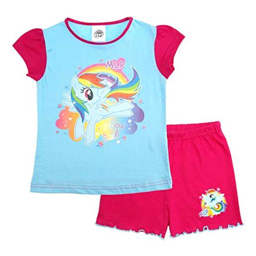 Hasbro my little pony - pigiama corto da bambina rainbow dash - blu/rosa 4-5 anni