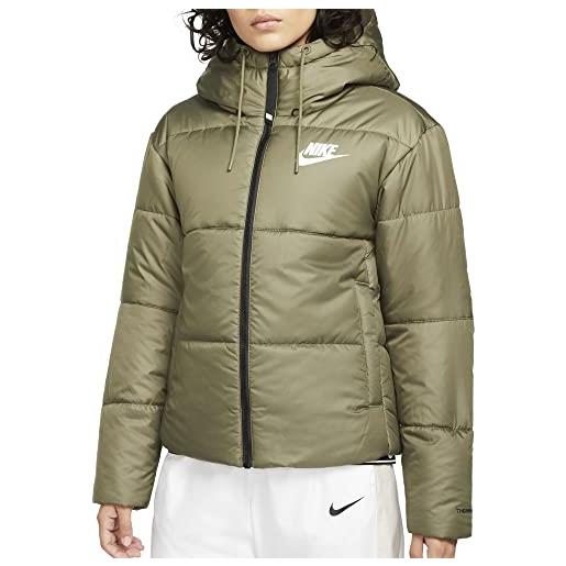 Nike w nsw tf rpl classic tape jkt giacca, medium olive/black/white, xs donna